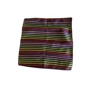 Multicolor Striped Woven Colorful Pocket Square 12x12 Inches